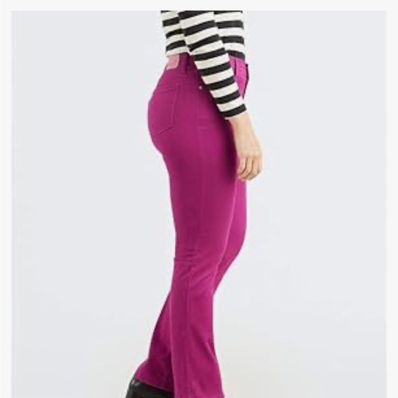 Levis purple/fuchsia high rise 505 straight pants - Picture 2 of 9